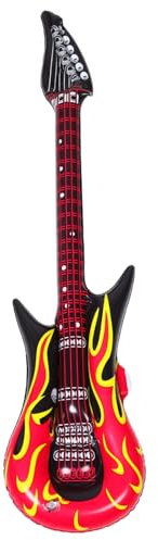 FELTECHELECTR 2stücke Aufblasbare Gitarre Junge Mädchen Spielzeug Für Halloween Und Rock Star Kostüme Party-dekoration Und Lustige Musik-requisiten Lange Flammen-gitarre