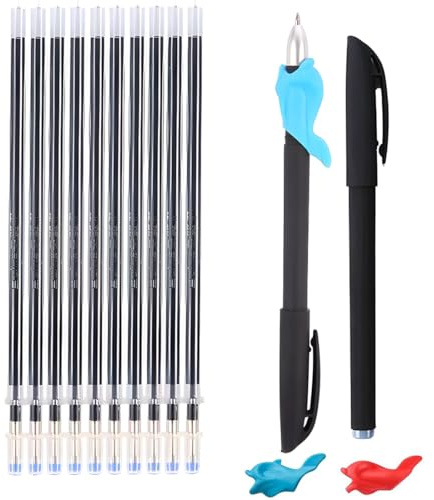 COYUN 10 Pièces Recharges Estompera Automatiquement, avec 2 Pièces Stylos Magiques, 2 Pièces Correcteur de Prise, pour Livre Calligraphie Enfant Réutilisé