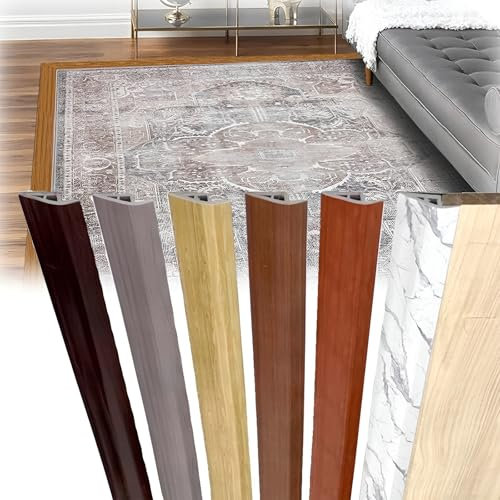 JXNVHJ PVC Selbstklebend Übergangsstreifen, Höhen-Ausgleichsprofil, Abdeckleiste, Übergangsschiene Abschlussprofil, Schwelle Tür Teppich, Boden(Yellow Wood,W-5cm)