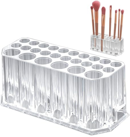Make -up -Pinselhalter 26 Slots Clear Make -up Pinsel Organizer Mehrgröße Slots Plastikkosmetische Bürste Display Aufbewahrung Stifthalter, Make -up Pinselhalter Organizer