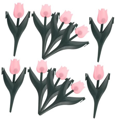 Kisangel 10pezzi Recinzione Decorativa Da Giardino Con Fiori Di Tulipano Artificiali Per Aiuole Facile Da Installare Resistente Alle Intemperie Abbellimento Per Cortile e Giardino