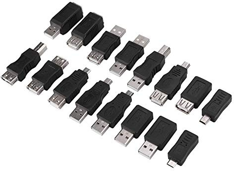 TICFOX Adattatore da Connettore USB 2.0 a Presa USB, Adattatore Micro USB Multifunzionale Adatto per il Collegamento a PC e Altri Dispositivi Elettronici (16 Pezzi)