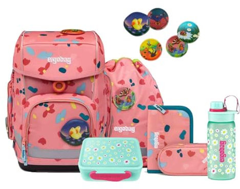 ergobag Cubo Schulranzen Set 7tlg. mit festen Seitentaschen (ZitronenfaltBär)