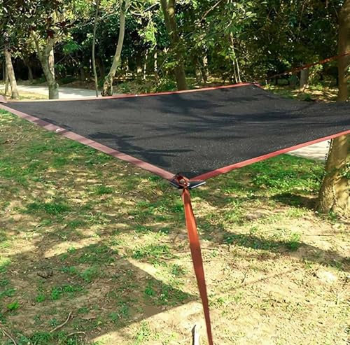 AuMarndi 90% Rete Telo Ombra Vela Ombreggiante Impermeabile Tenda A Vela per Esterno Tessuto 90% Protezione Solare Tessuto Ombreggiante Traforato per Balconi Terrazza Tetti Giardino,black-3x4m