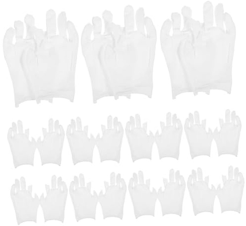 BESTYASH 12Paare Weiße Baumwollhandschuhe für Damen und Herren Feuchtigkeitsspendend Atmungsaktiv für Arbeit Kosmetik und Handpflege