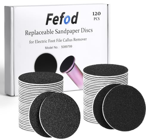 Fefod 120 stycken slipskivor, pedikyrset, elektrisk förhårdnadsborttagare för fötter, sandpapper, 80/120 Grit Feet Grinder, sandpapper, 25 mm ersättning slippapper för elektriska förhårdnadstillbehör