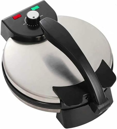 BGVYFXEZ Roti Eléctrica, 1800W Tortilla Eléctrica Prensa, 12 En Horneadora De Doble Cara, con Indicador Led, Temperatura Ajustable Y Calefacción De Doble Cara para Hacer Chapati Fácil