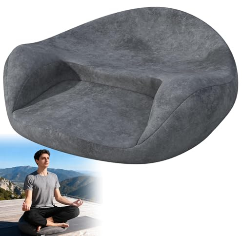 ZHDANB Cuscino per Meditazione, Cuscino Yoga, Cuscino Yoga Staccabile,24×22.8×6.7in, Schiuma Memoria, Cuscino per Postura a Gambe Incrociate, per Yoga,Meditazione,Rilassamento Gray