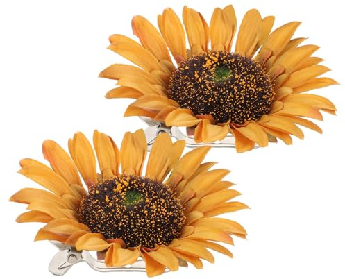 SHINEOFI Abrazaderas para Cortinas Girasol de Metal y Tela de Seda Clip para Sujetar Cortinas Decorativas Juego de 2 Piezas Soporte Resistente