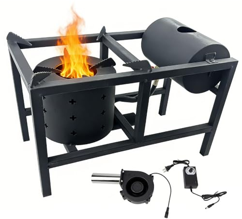 Waste Oil Heater for Garage, DC 12V Used Motor Oil Burner Stove, Portable Multi Fuel Shop Heater for Workshop & Outdoor (Black)