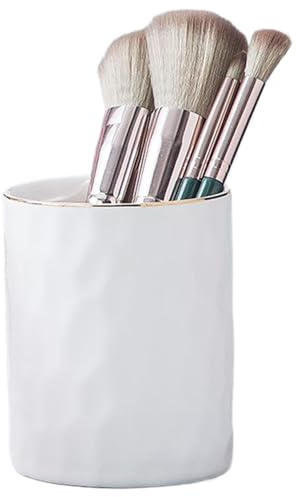 Pennhållare, 10 x 8 cm keramisk makeupborsthållare, skrivbordsorganisatör för penna, blyertspennor, linjaler, sax, sminkborste penna