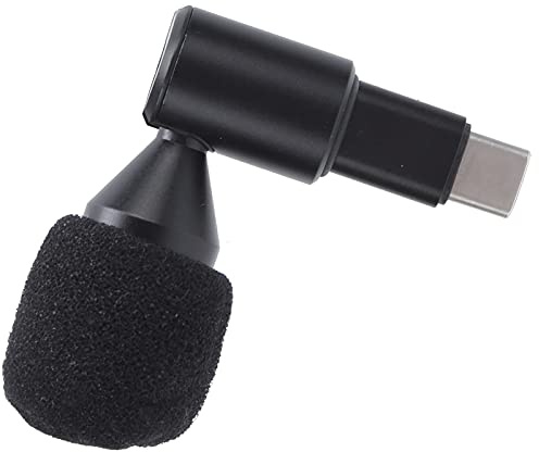 Naroote Mini Microfono Portatile, Microfono a Condensatore Omnidirezionale di Tipo C, Ad Angolo Regolabile per la Registrazione del Telefono