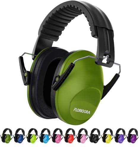 Floriogra Cuffie per bambini, protezione acustica passiva per bambini, NRR 28 dB, con autismo, per imparare a dormire, batteria, autisti