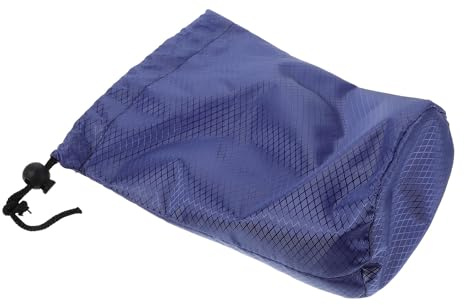 Baluue Bolsa de Compresión Cordón para Chaquetas de Plumas, Nylon Resistente, Tamaño Mediano (11 Cm Diámetro X 20 Cm Alto), Color Azul Oscuro Diseño de Rombos, Bolsa Organizadora de Ropa