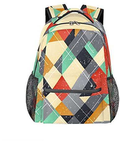 SEEKJOYS Rucksack mit abstraktem Collagen-Muster, Büchertaschen, Freizeit-Rucksack für Teenager, Jungen und Mädchen, Rucksack, Laptop, athletisch, Outdoor, Wandern, Camping, Reisen, Schultasche,