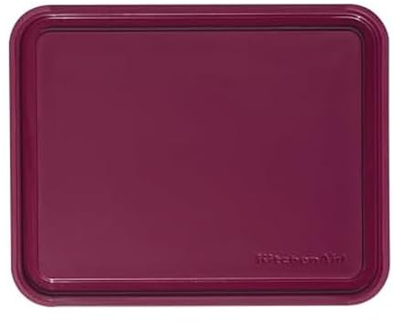 KitchenAid Classic Plastic Cutting Board with Perimeter Trench and Non Slip Edges, Dishwasher Safe, 8 x 10 inch, Beetroot
