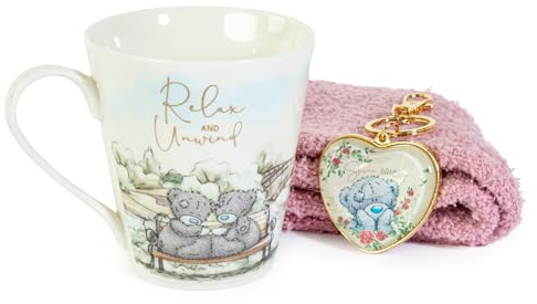 Me To You Tatty Teddy Socks, Mug & 'Shine Bright' Keyring in Luxury Gift Box - Signature Collection, Pink, White/Colorless