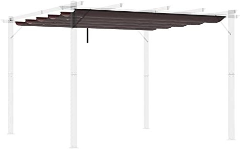 Outsunny Toile de Toit pour pergola tonnelle rétractable de 3 x 3 m - café