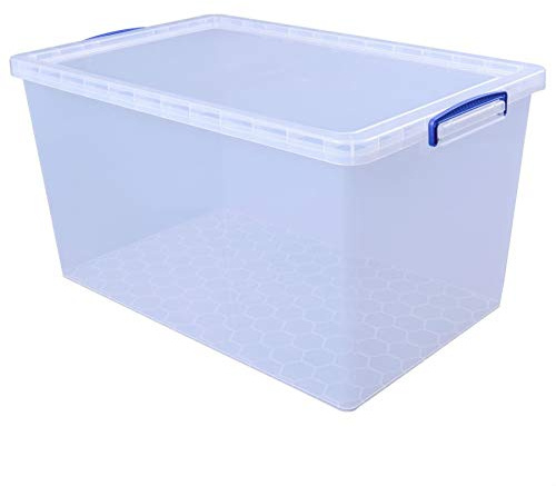 Really Useful Box 3 x 83 Liter Nestable box mit Deckel - 440 x 700 x 370 mm - transparent