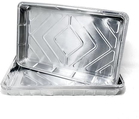 Bakery Direct Ltd 25 Large Foil Tray Bake Containers Aluminium Christmas Turkey Roasting Recyclable 12 x 8 Includes 2 Free 21 Disposable Piping Bags!
