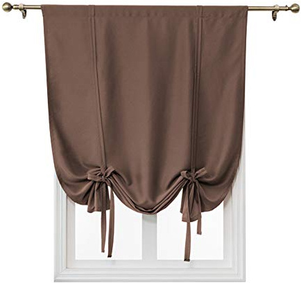 ele ELEOPTION Einfacher Verdunkelungsvorhang, Stangentasche, wärmeisoliert, Raumverdunkelung, römischer Schatten für Schlafzimmer, Wohnzimmer, Küche, kleines Fenster (Kaffee, 100 x 120 cm)