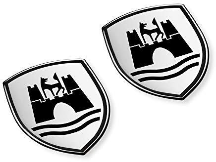 Volkswagen 5C0064317ASXRW Dekorfolien Set Wolfsburg Wappen Emblem satinschwarz chromglanz
