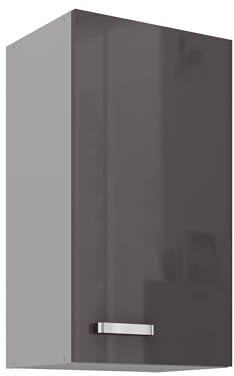 Kuechen-preisbombe Küchen Hängeschrank 40 Hochglanz Grau Küchenzeile Küchenblock Küche Grey Bianca