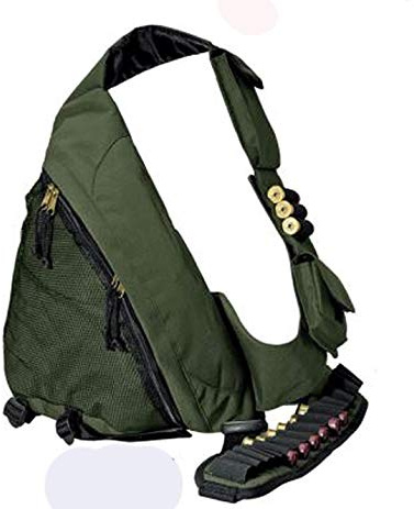 Zaino Da Caccia Verde Mono Spalla Cartucciera Cartuccera Elastica Cal.12-20
