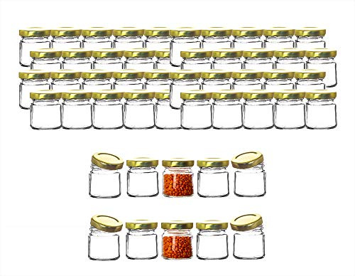 BigDean 50 kleine Marmeladengläser 53 ml Einmachgläser mit Deckel