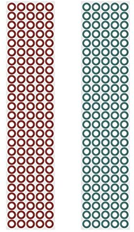 Create idea 250 STÜCKE 18650 Lithium-Batterie-Isolatorringe hohle Papierauflage elektrischer Isolierring selbstklebender Kartonaufkleber rot und grün