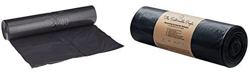 Müllsäcke DEISS PREMIUM schwarz Typ 60, 120 Liter & TSP Schwerlast Müllsäcke 240L - aus 100% Recycling Material (PE) - Blauer Engel zertifiziert - 10er Rolle - extrem reißfest (70 μm) - 1000x1250 mm