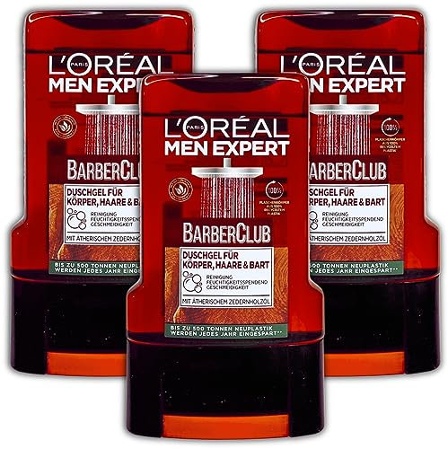 Lot de 3 gels douche Barber Club pour homme - 3 x 250 ml