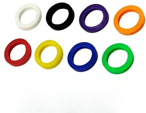 LJFEA 40PCS Key Caps Cubiertas Etiquetas, Anillos de Codificación de Identificación de Llave de Plástico en 9 Colores Diferentes