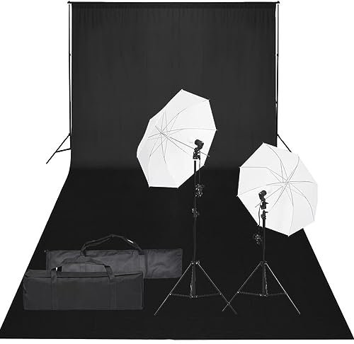 Homgoday Kit de estudio fotográfico con juego de luces y fondo para estudio fotográfico, set docográfico para fotografía M