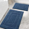 Homaxy Mikrofaser Badezimmerteppich Set 2 teilig rutschfest Waschbar Badematte Set Weiche Badteppich Set Wasserabsorbierend Badvorleger für Badezimmer - 40x60 cm+60x90 cm,Marine Blau