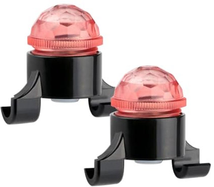 MiOYOOW 2PCS Angeln Bissanzeiger, Elektronische Clip On Angelrute Spitzenglocken, Nachtlicht Knicklicht Angeln Bissalarmglocke mit LED Leuchten für Tages- und Nachtangeln