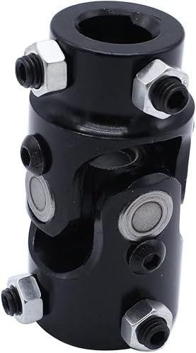 SHLPDFM Universal Kreuzgelenk Lenkwellen-U-Gelenk 1 Zoll DD x 3/4 Zoll DD Lenkwellen U Gelenkkupplung Lenkwellenkuppler für Auto (Schwarz）