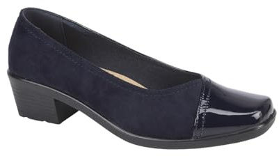 Women's Shoe Tree Diana Lightweight Two Tone Court Shoes (Navy, UK Footwear Size System, Adult, Women, Numeric, Medium, 5)