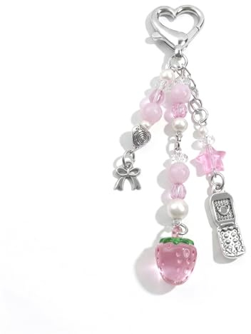 AGEN KGEN Novelty keychains Aesthetic Y2K Keychain Charms Stylish Keychains Accessories for Women Bag Purse Gifts (1x Pink Strawberry)