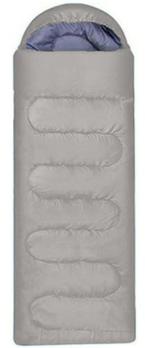 True Face Lightweight Camping Sleeping Bag Portable Rectangular Sleep Bag for Outdoor, Hiking, Travel & Backpacking Grey