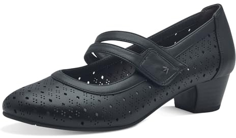Jana Dampumps med kardborreband, vegan, svart, 38 EU