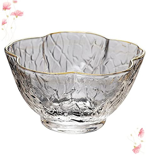 PRETYZOOM Textured Hammered Glass Tea Cup Japanese Style Heat-Resistant Glass Water Cup with Gold Trim for Home Gongfu Tea Drinking