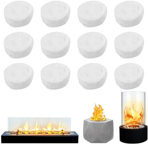 JDCMEI 12 Piezas Lana de Cerámica para Bioetanol, 8.6 × 8.6 × 2.5cm Esponja de Cerámica para Quemador de Bioetanol, Esponja Cerámica para Chimenea para Estufa de Bioetanol