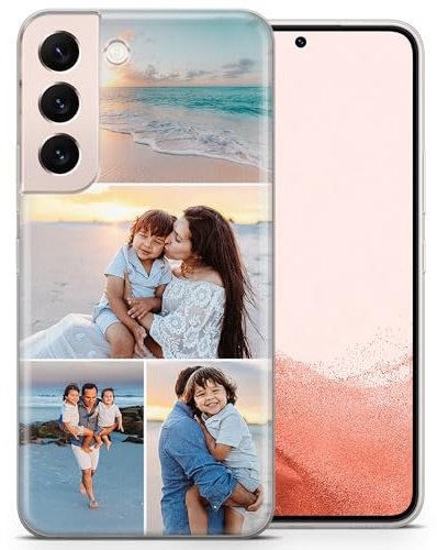 AIGAT Personalisierte Handyhülle für Samsung Galaxy A56 - TPU Silikon Transparent Hülle mit Individuellem Idee Bild Logo Name Text - Ihr Design Hier | 4 Fotos