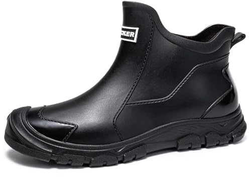 Gugifcto Bottes Caoutchouc Homme Bottes de Pluie Femme ImperméAbles à l'eau AntidéRapantes Chaussures de Travail Homme Bottes Jardin Élégant et Confortable LumièRe Doux 38-46EU