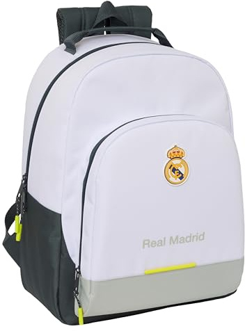Safta REAL MADRID EQUIPACIÓN 25/26 - Mochila Escolar Adaptable a Carro, Mochila, Ideal para Niños de Diferentes Edades, Cómoda y Versátil, Calidad y Resistencia, 32x15x42 cm