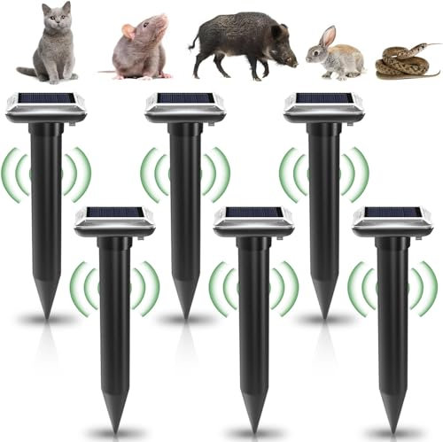 Solar Maulwurf Vertreiber: 6 Stück IP65 Wasserdicht Solar Maulwurfschreck, Wühlmausschreck Solar, Ultraschall Maulwurfabwehr für Vertreiben, Maulwurfbekämpfung, Schädlingsbekämpfung für den Garten