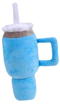 Aymzbd Juguete Chirriante para Perros, Interactivo, para Mascotas, Muebles, Protección, Vaso de Agua Relleno, Vaso de Peluche para Mascotas Pequeñas, Mediana, Azul
