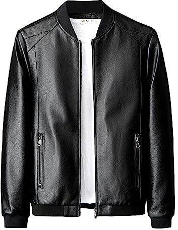 Veste d'hiver pour homme - Veste blouson pour homme - Saison d'automne pure - Coupe-vent - Imperméable - Sport décontracté - Veste en cuir