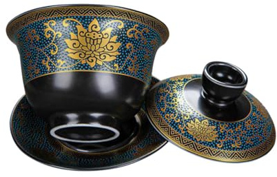 LOLIPPYY Set Tazza da Tè in Ceramica Zuppiera Stile Cinese, per Regalo Famiglia e Amici, Uso Domestico e Professionale